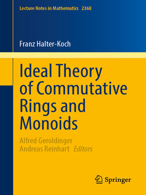 cover image of Ideal Theory of Commutative Rings and Monoids